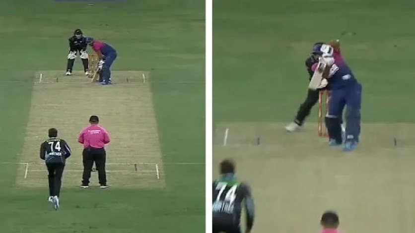 Mitchell Santner Defies The Laws Of Physics As He Takes A Jaw Dropping Catch - WATCH